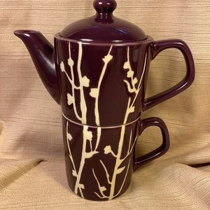 Handmade Tea for one tea pot & cup 3 piece set